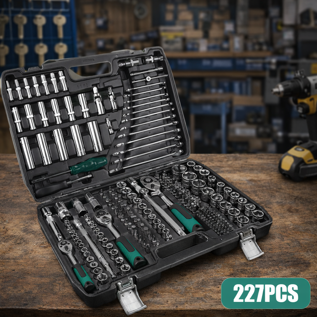 227PCS Professional Socket & Tool Set Kit