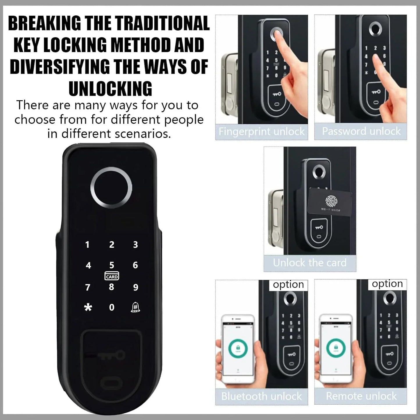 Smart Outdoor Gate Lock with Fingerprint Access & WiFi App Control – Waterproof Design